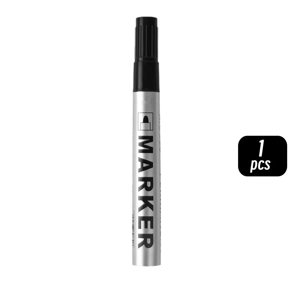 Permanent Paint Marker Pen Waterproof Black Pen for Tyre Oily Markers Quick Drying Signature Pen Stationery Supplies - image…