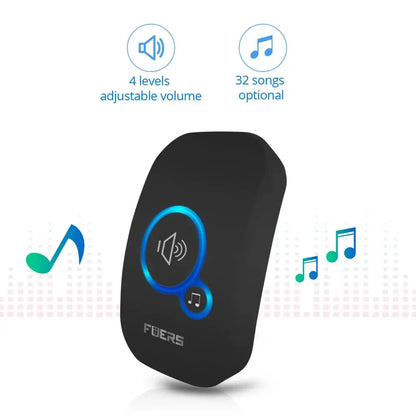 Fuers Wireless Doorbell Waterproof Door Chime Kit Welcome Chime Home Door Bell Intelligent 32 Songs Melodies Sound And LED -…