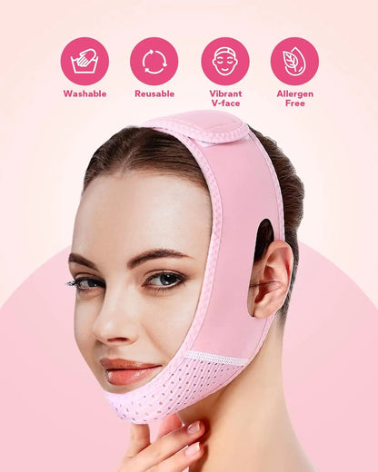 Reusable Face Strap, V Line Mask, Double Chin Reducer, Chin Up Patch, Chin Strap, V Shaped Belt, V Shaped Face Mask for Sagg…