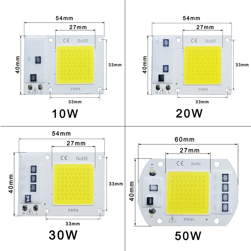 LED Chip COB lamp 10W 20W 30W 50W AC 220V 240V IP65 Smart IC No Need Driver DIY Flood light Led Bulb Spotlight Outdoor Lamp…