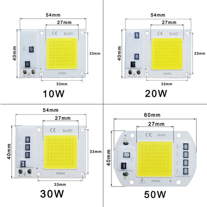 LED Chip COB lamp 10W 20W 30W 50W AC 220V 240V IP65 Smart IC No Need Driver DIY Flood light Led Bulb Spotlight Outdoor Lamp…