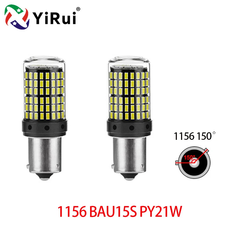YiRui 2pcs 12-48V New LED Bulbs 144smd Lamp Reverse Turn Signal Light BA15S P21W BAU15S PY21W 7440 W21W P21/5W 1157 BAY15D -…