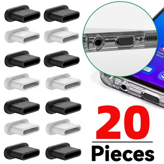 Silicone Dust Plugs Type C Charging Port Protector Stopper Cap Cover for Iphone 16 15 Pro Max 16 15 Plus Samsung Anti-Dust P…