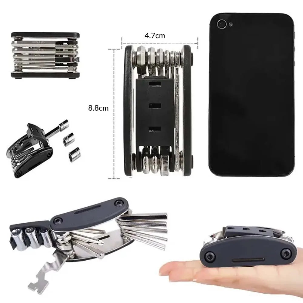 16 in 1 Portable Bicycle Repair Tools Kit Hex Wrench Nut Tire Screwdriver Motorcycle Bicycle Repair Tools - image 4