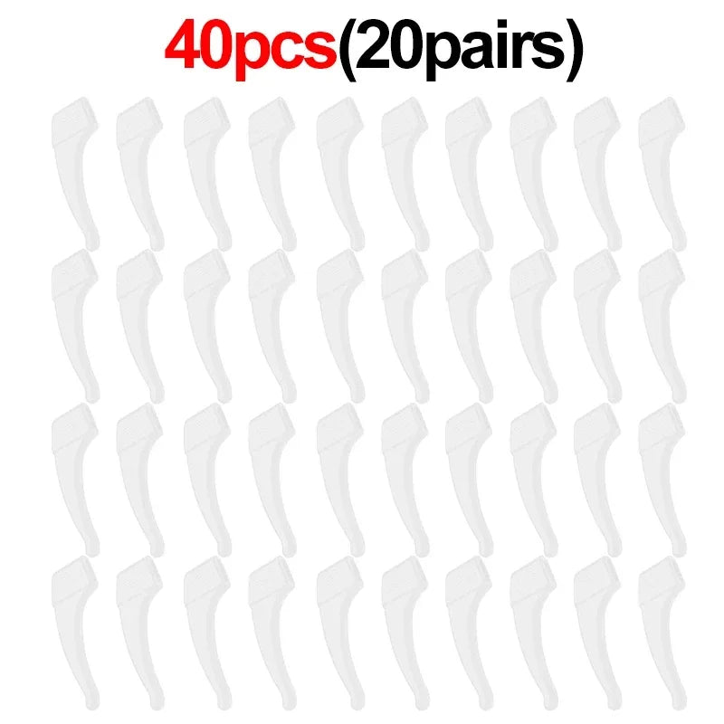 2/40pcs Silicone Ear Hook Anti-slip Glasses Leg Ear Sleeve Bracket Fastener Sunglasses Accessories Grip Anti-fall Eyewear Ho…