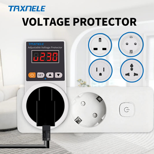 Automatic Voltage Protector Socket AC 220V Adjustable 16A Power Surge Protector EU Plug Socket Voltage Safe Refrigerator Pro…