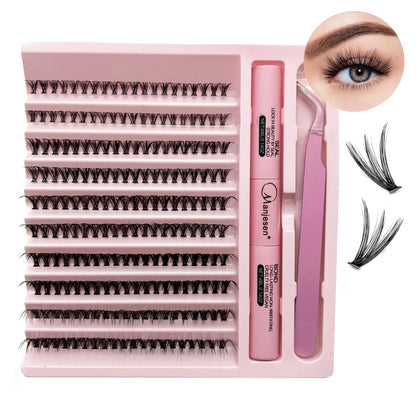 DIY Lashes Extension Kit Eyelashes 200 PCS Clusters Lash Bond and Seal Makeup Tools for Gluing Lashes Gluing Glue Accessorie…
