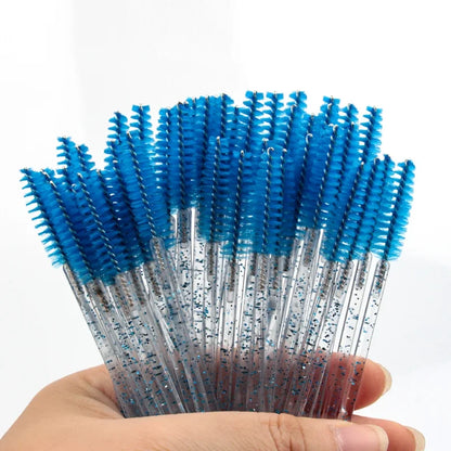 5/25/50 PCS Makeup Brushes Pink Crystal Eyelashes Brush Reusable Fake Lashes Extension Supplies False Eyelash Make up Tool H…