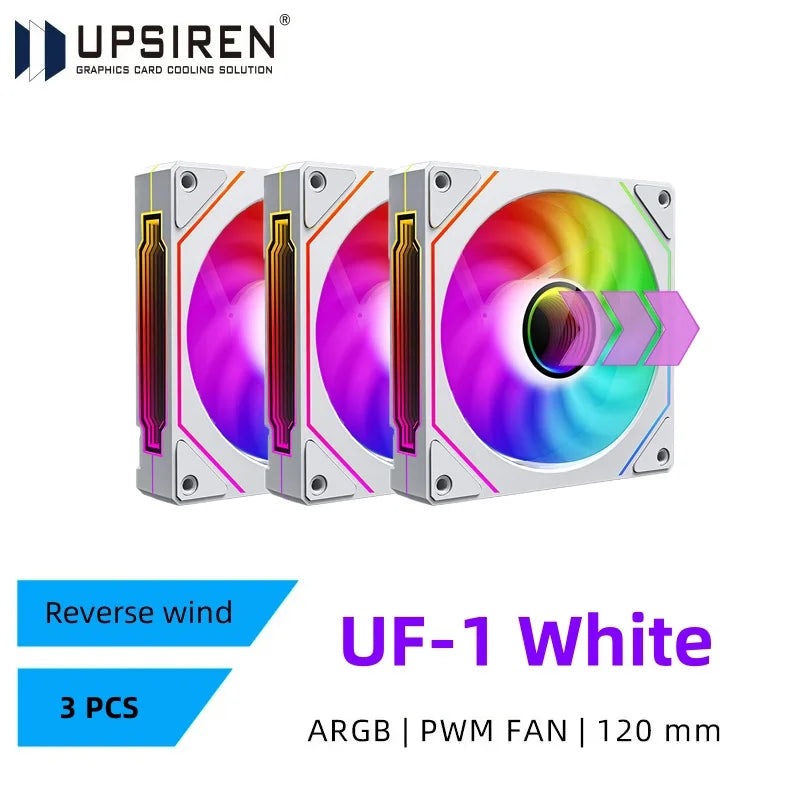 UPSIREN UF-1 PRISM 4 PRO Computer Chassis Fan 12cm ARGB 4 Pin PWM Quiet Cooling Fan 12V Large Air Volume 45.2CFM/600-1500RPM…