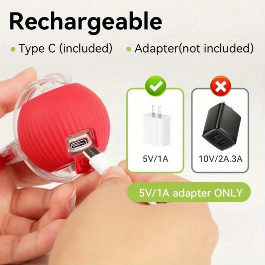 iLMH 1/2 PCS Cat Interactive Ball Toy Automatic Rolling Ball Faux Tail Rechargeable Smart Pet Electric Toy Pet Toy Imitate M…
