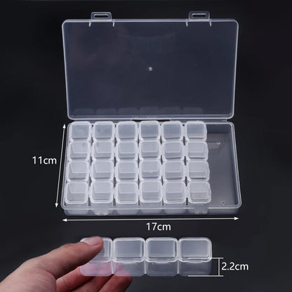 1 Pc Plastic Jewelry Box 5-28 Compartment Slot Organizer Storage Beads Container Adjustable Jewelry Storage Box Rectangle Ca…