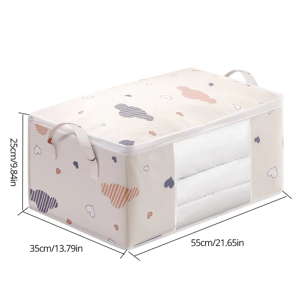 Large Capacity Clothes Storage Bag Organizer With Reinforced Handle Suitable For Blankets Bedding Foldable With Sturdy Zippe…