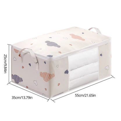 Large Capacity Clothes Storage Bag Organizer With Reinforced Handle Suitable For Blankets Bedding Foldable With Sturdy Zippe…
