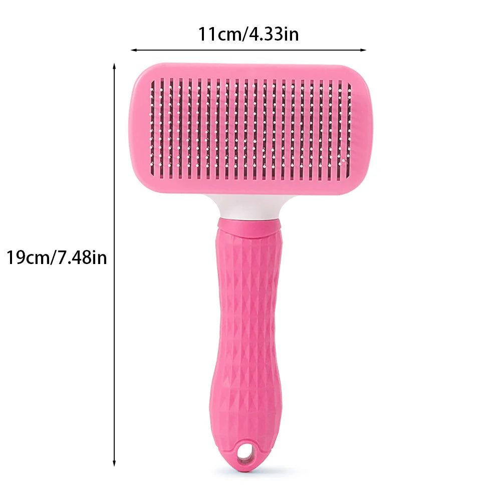 Pet Dog Brush Cat Comb Self Cleaning Pet Hair Remover Brush For Dogs Cats Grooming Tools Pets Dematting Comb Dogs Accessorie…