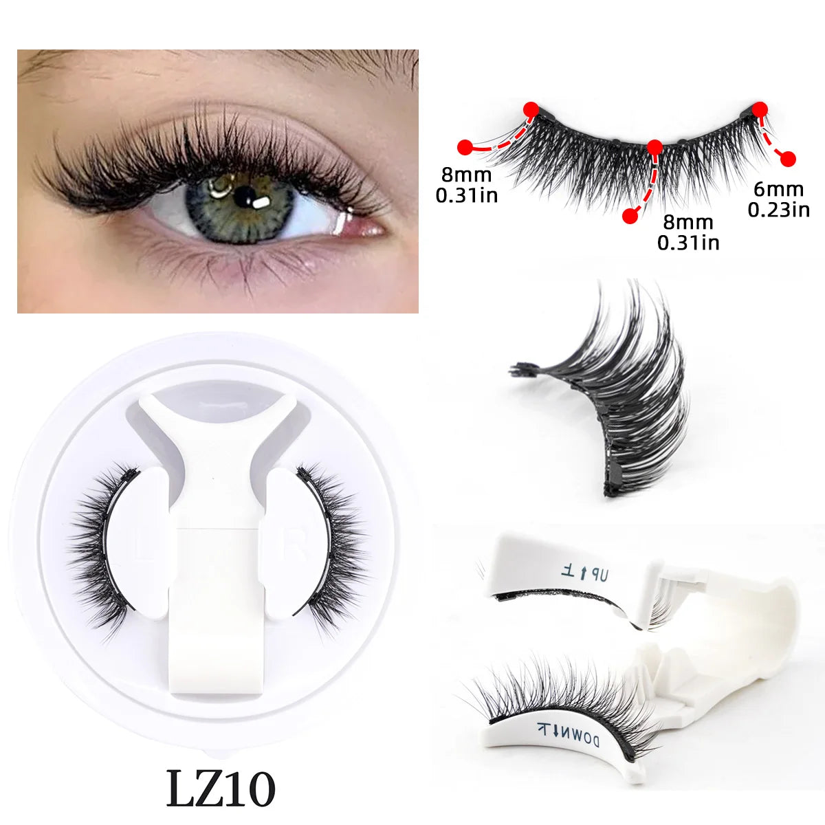 Hot 1 Pair Magnetic Eyelashes Handmade Fluffy Faux Mink Lashes Reusable Natural False Eyelashes and Magnetic Tweezers Set Ma…