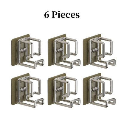 1/2/4/6Pcs Stainless Steel Washbasin Hook Multifunction Punch-free Kitchen Bathroom Rack Basin Storage Rack Towel Hanging Ho…