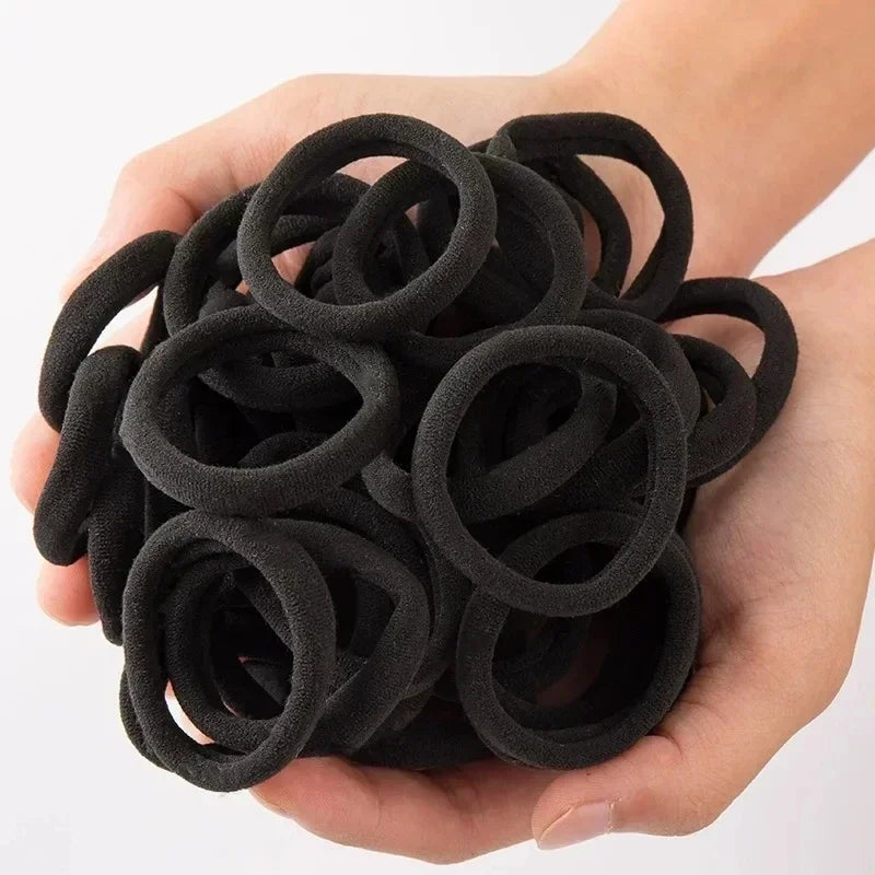 High Elastic Hair Bands for Women Girls Black Basic Hair Tie Headband Simple Ponytail Holder Headwear Hair Accessories - ima…