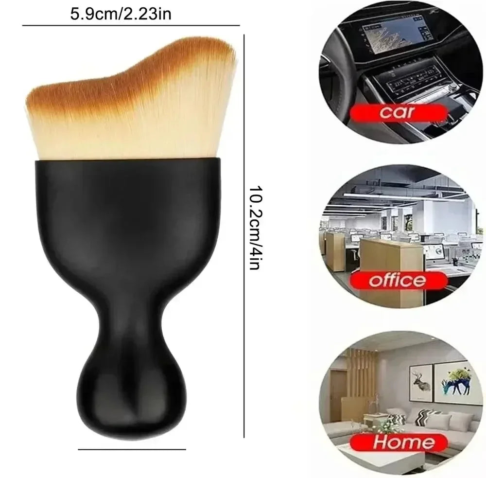 Car Interior Cleaning Brush Conditioner Air Outlet Soft Fur Clean Brushes with Shells Crevice Dust Removal Detailing Brush T…