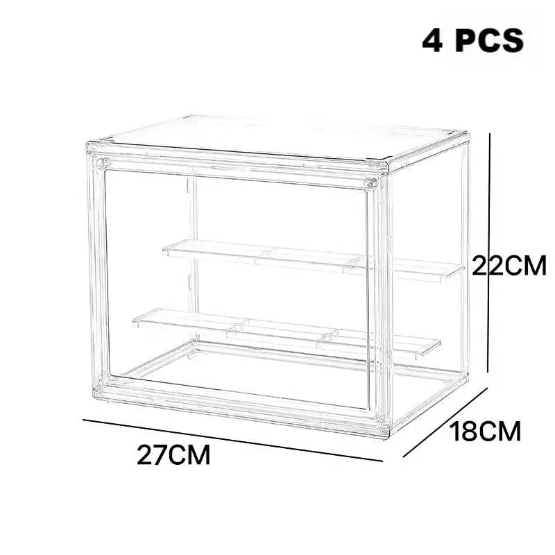 1/2/3/4PCS Acrylic Clear Display Storage Box for Fingures Foldable Display Case for Figurines Dolls Action Figure Organizer…