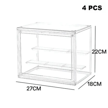 1/2/3/4PCS Acrylic Clear Display Storage Box for Fingures Foldable Display Case for Figurines Dolls Action Figure Organizer…