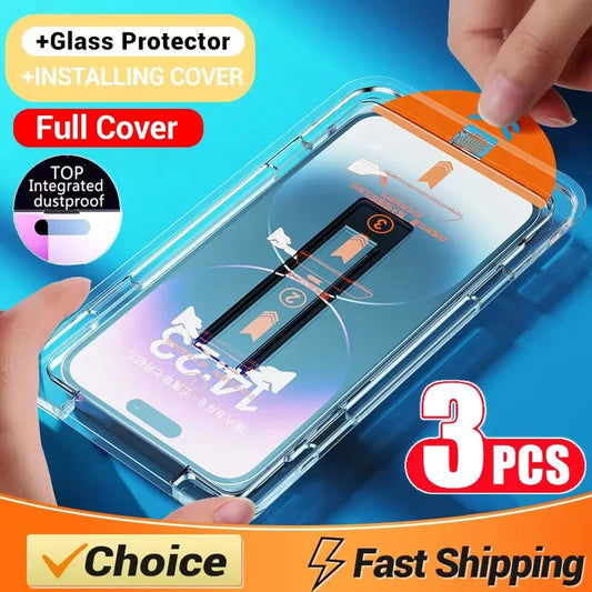 Oleophobic Coating Dust Free Screen Protector For iPhone 17 Pro Max 16 15 18 13 11 12 14 Pro Max SE 16e 7 8 Air Tempered Gla…