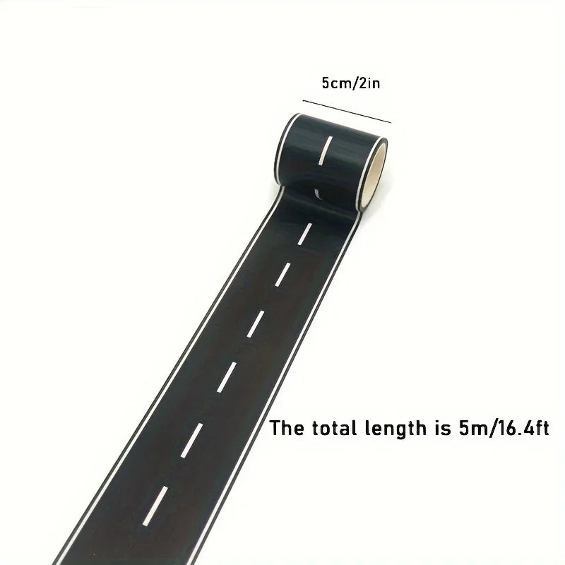 Cartoon Style Reusable Road Stickers, Black Polyurethane Road Tape, Suitable for Party Racing Decoration - image 3