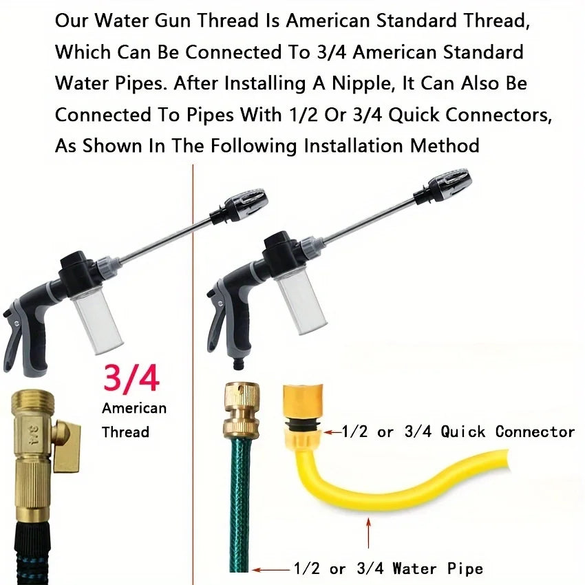 High-Pressure Car Washing Water Gun, External Cleaning Of RV, Foam Kettle Cleaning, Garden Water Hose Nozzle, Garden Shower,…