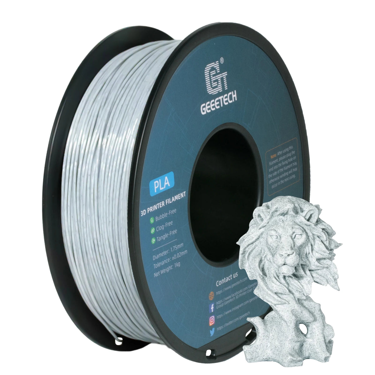 Geeetech 3d Printer Filament PLA PETG Plastic 1kg 1.75mm,Tangle-Free, 3d Printing Wire Materials, Black, White, Vacuum Packa…