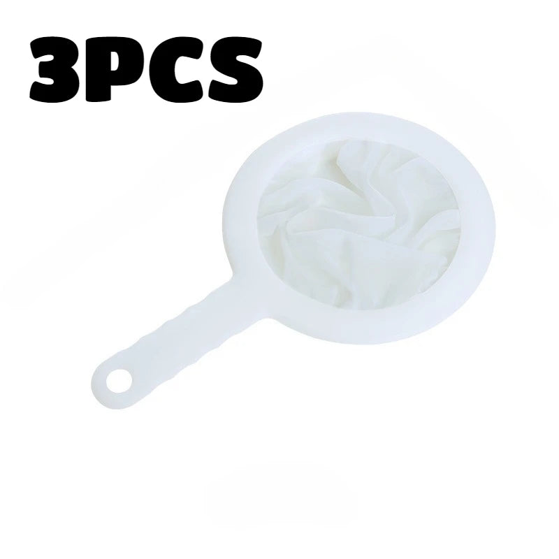 5pcs Soy Milk Wine Filter Bag Nylon Ultra-fine Filter Mesh Sieve for Soy Juice Coffee Milk Food Strainer Spoon Kitchen Colan…