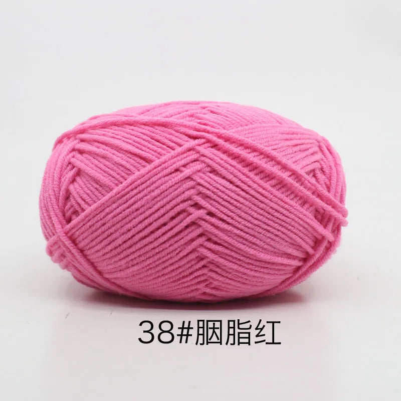 40-50g/Set 4ply Milk Cotton(80%) Knitting Yarn Needlework Dyed Lanas For Crochet Craft Sweater Hat Dolls At Low Price - imag…