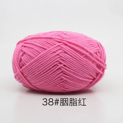 40-50g/Set 4ply Milk Cotton(80%) Knitting Yarn Needlework Dyed Lanas For Crochet Craft Sweater Hat Dolls At Low Price - imag…