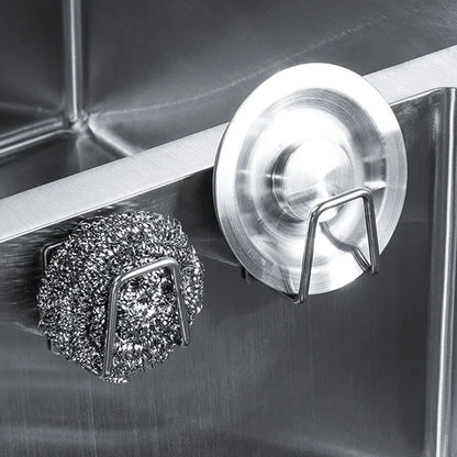 1pc Sink Sponge Holder For Kitchen Slivery Stainless Steel Household Water Channel Dishcloth Rag Storage Rack - image 4