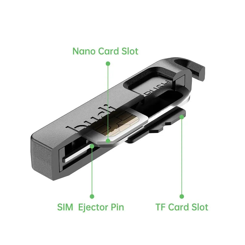 BUDI Anti-Lost Sim Card Eject Pin Needle Plastic Storage Box Mobile Phone Steel Ejector Pin SIM TF Card Tray Opener Keyring…