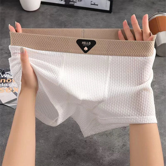 1pcs Men's Boxer Shorts Ice Silk Underwear Plus Size Underpants Breathable Sexy Slim Panties Air-conditioned Lingerie Wholes…