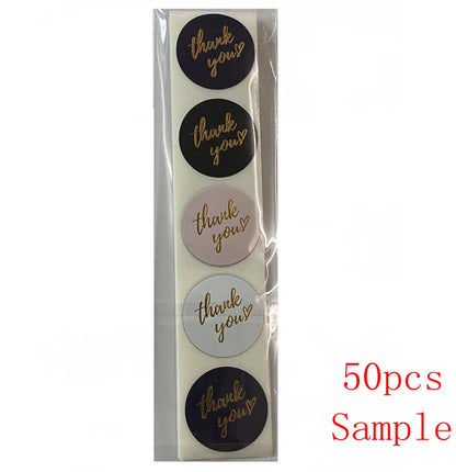 50-500pcs 1inch Blue Thank You Stickers For Envelope Sealing Labels Stationery Supplies Handmade Wedding Gift Decoration Sti…