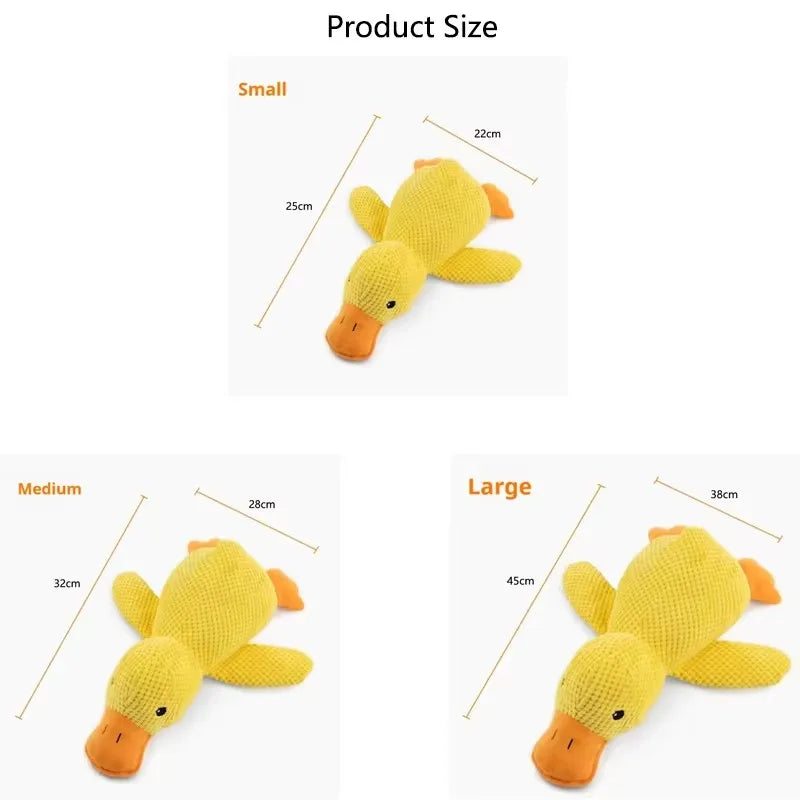 Dog sleeping with a dog hug duck toys to relieve boredom of little yellow duck pet interactive plush doll pet supplies - ima…