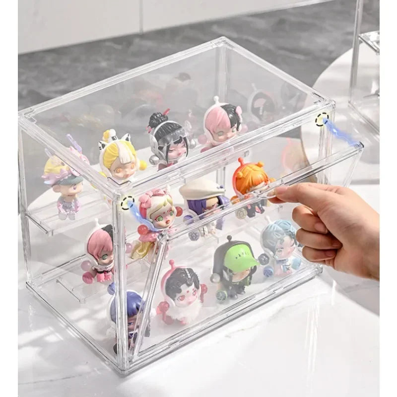 1/2/3/4PCS Acrylic Clear Display Storage Box for Fingures Foldable Display Case for Figurines Dolls Action Figure Organizer…
