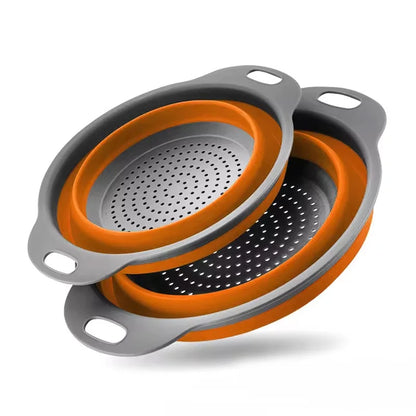 Silicone Folding Drain Basket Fruit Vegetable Washing Basket Foldable Strainer Colander Collapsible Drainer Kitchen Storage…