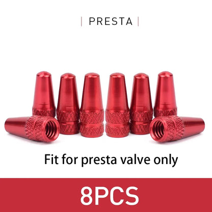 4/8pcs Aluminum Alloy Bicycle Tire FV Valve Cap MTB Road Bike Covered Protector Road MTB Tyre Dustproof Bike Presta Valve -…
