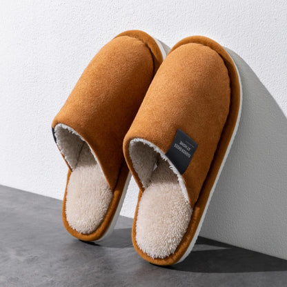 Household Indoor Men's Slippers Autumn and Winter Home Floor for Guests Lightweight Quiet Non-slip Suede Fabric Couple's Sho…