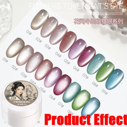 5g/Bottle White Moonlight Nail Cat's Eye Gel Magnetic Satin Gel Polish 9-Colors Soak Off Glitter Phototherapy Manicure Varni…