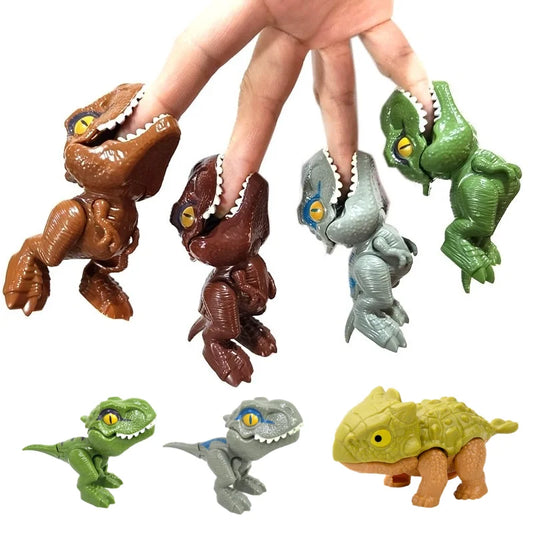 Jurassic Finger Dinosaur Triceratops Tyrannosaurus Model Toys for Kids Creative Finger Biting Dinosaurs Interactive Toy Boy…