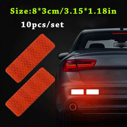 10pcs/set Car Bumper Reflective Safety Strip Stickers Car Reflective Sticker Reflective Warning Safety Tape - image 5