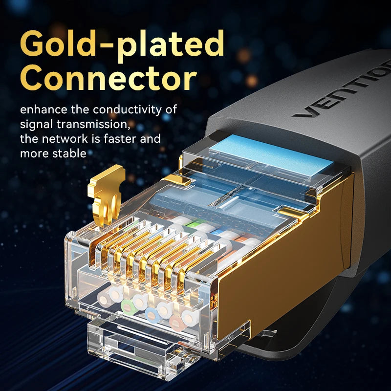 Vention CAT8 Ethernet Cable 40Gbps 2000MHz CAT 8 Networking Cotton Braided Internet Lan Cord for Laptops PS 5 Router RJ45 Ca…