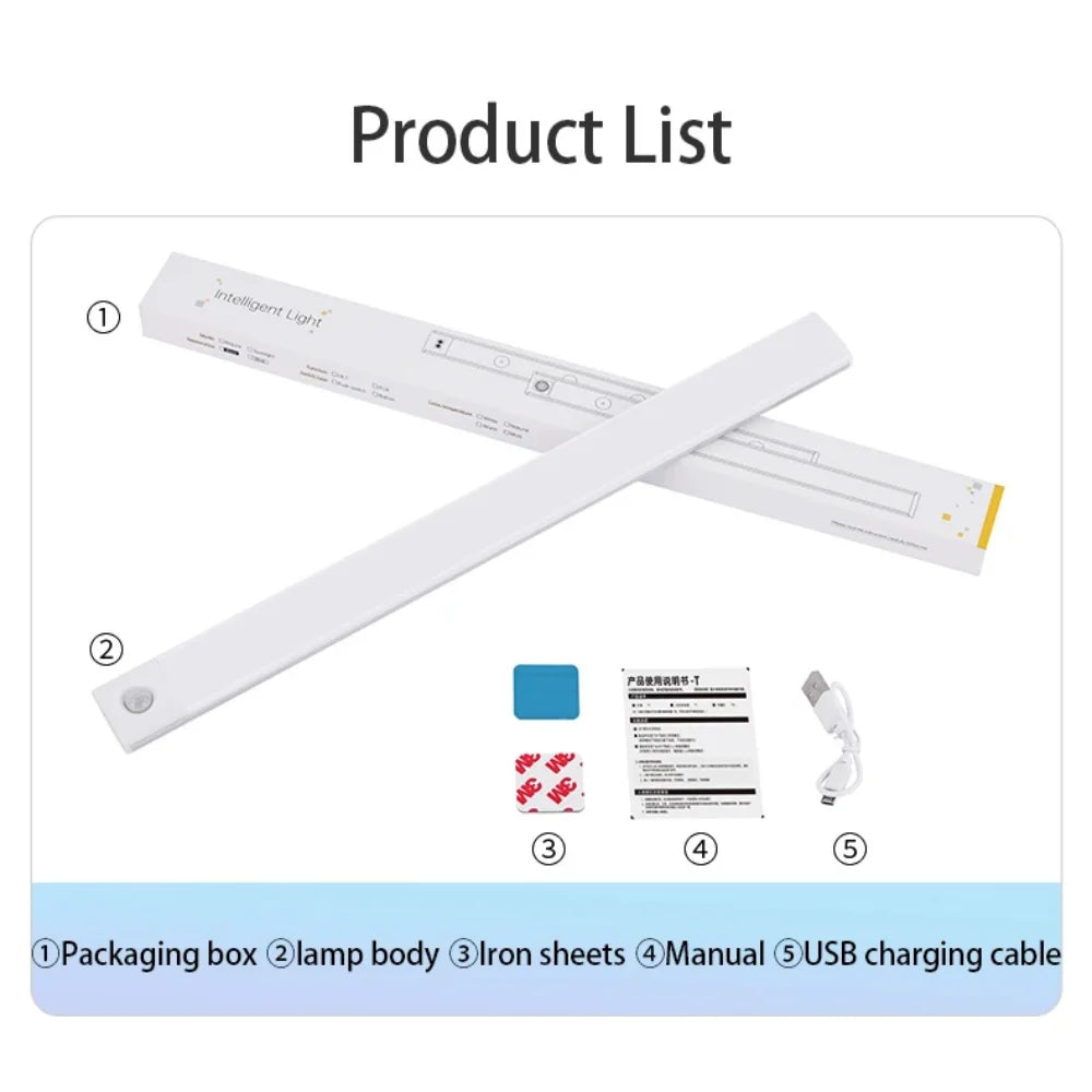 Motion Sensor Night Light USB Rechargeable Wireless Lamp Under Cabinet Led Lights for Kitchen Cabinet Bedroom Wardrobe Light…