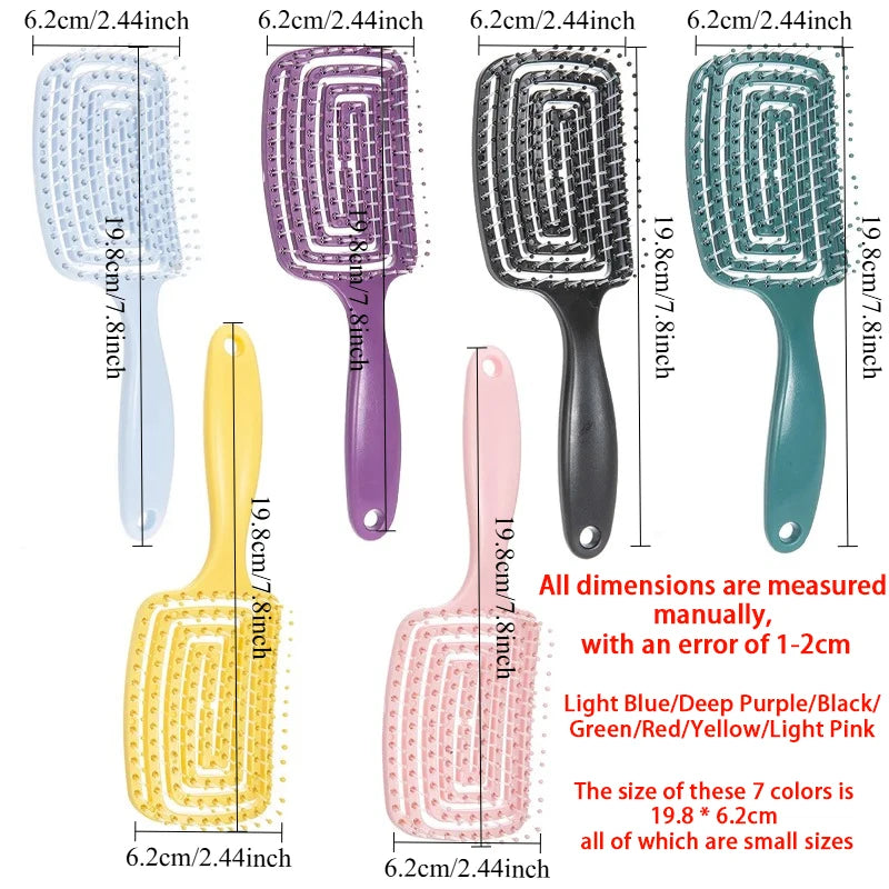 WANMEI Volumizing Detangling Hair Massage comb Hair Massage Comb with Hollowed-Out Design hair styling tools for real hair w…
