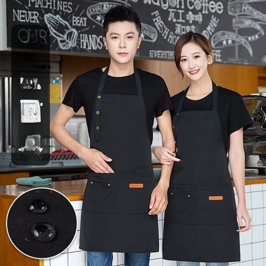 Waterproof Kitchen Apron Perfessional Kitchen Apron Restaurant Shop Waiter Work Uniform Women/Men with Pockets Cleaning Pina…