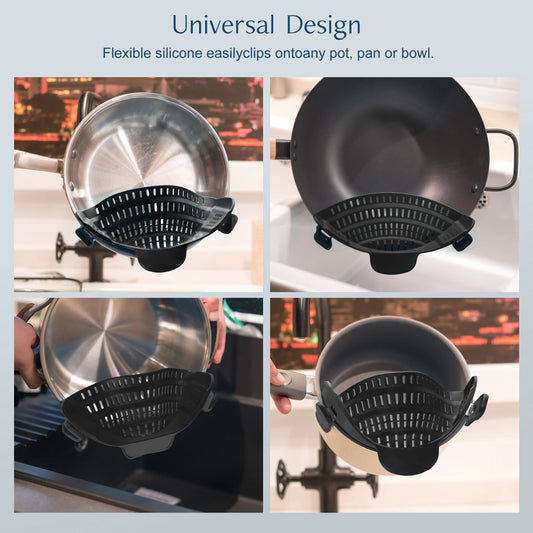 1pc, Strainer, Silicone Pot Strainer, Adjustable Silicone Clip On Strainer For Pots Pans And Bowls, Kitchen Pot Strainer - i…