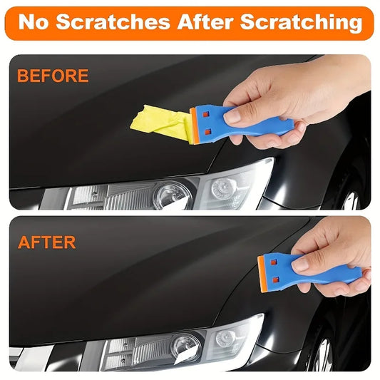 1Set Car Sticker Remover Multipurpose Plastic Small Paint Automotive Film Applying Tool Household Glass Cleaning Scraper - i…