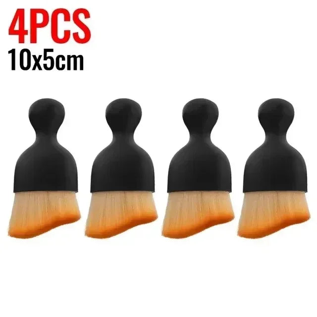 Car Interior Cleaning Brush Conditioner Air Outlet Soft Fur Clean Brushes with Shells Crevice Dust Removal Detailing Brush T…